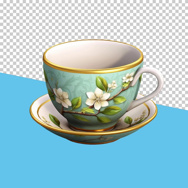 PSD jasmine tea cup isolated object transparent background