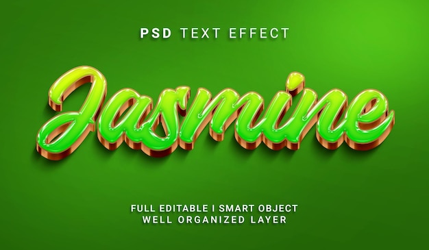 Jaśminowy Efekt Tekstowy Psd W Stylu 3d