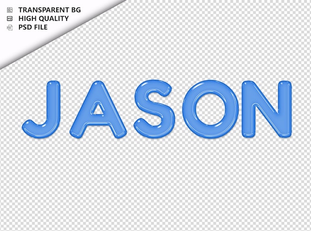 PSD jason typography text glosy glass psd transparent