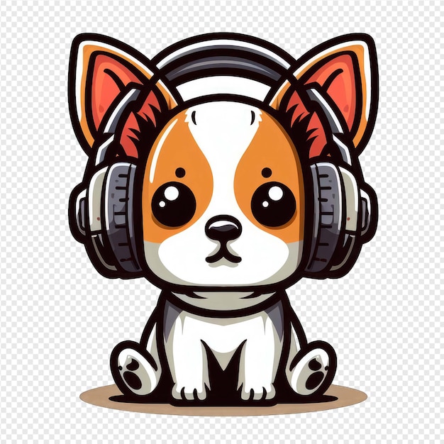 PSD jaunty doggie png sticker