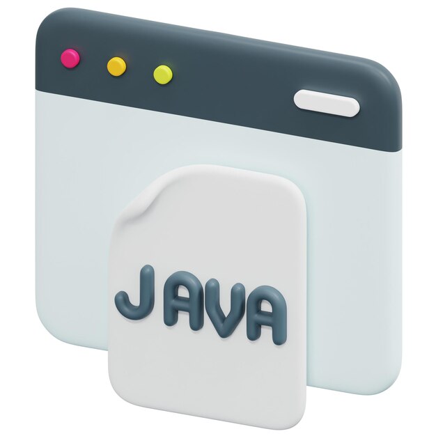 PSD java 3d render icon illustration