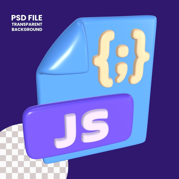 javascript file 3d illustration icon