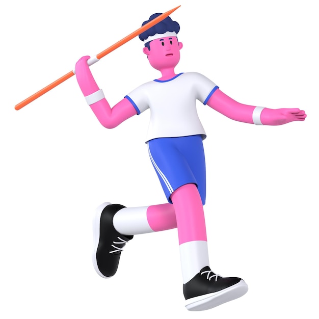 Competizione di giochi sportivi javelin boy