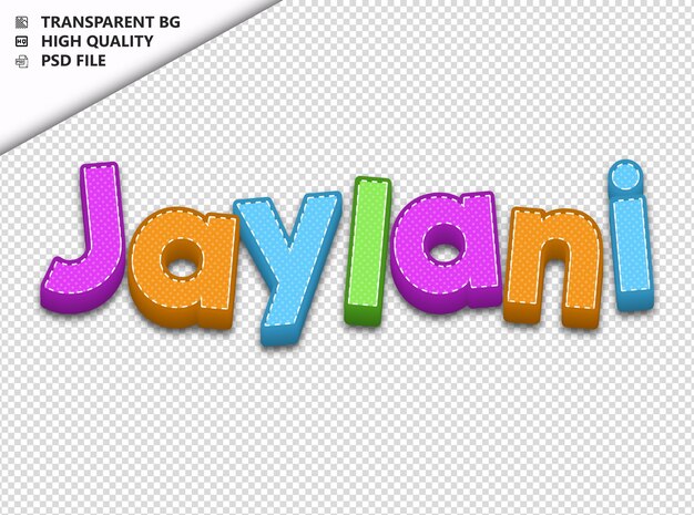 PSD jaylani typography text colorful craft spring psd transparent