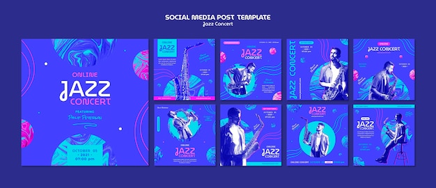 PSD post sui social media di concerti jazz