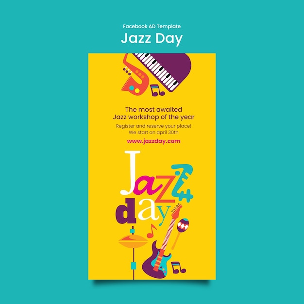 Jazz day template design