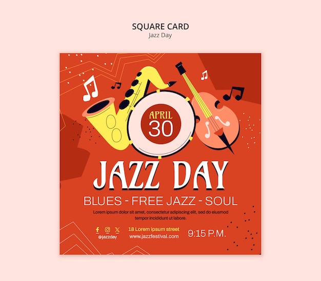 PSD jazz day template design