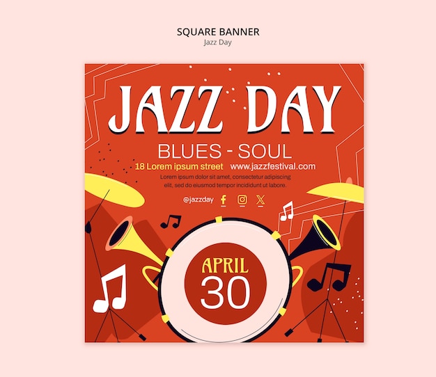 PSD jazz day template design