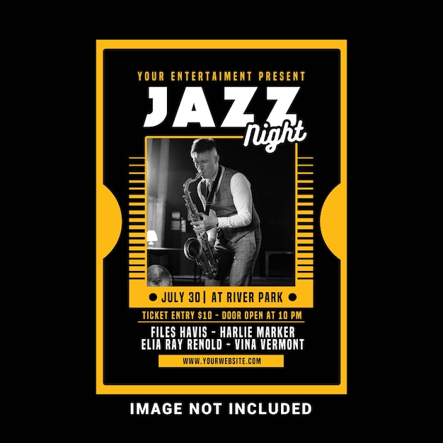 PSD jazz night flyer poster