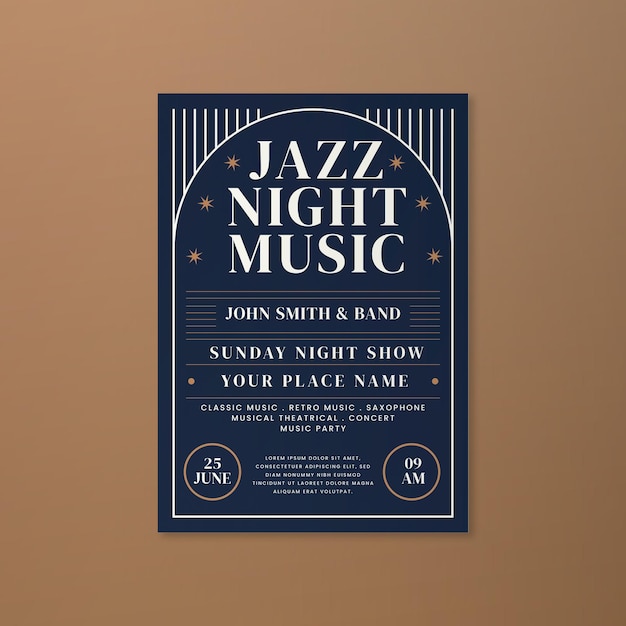 PSD jazz night music flyer