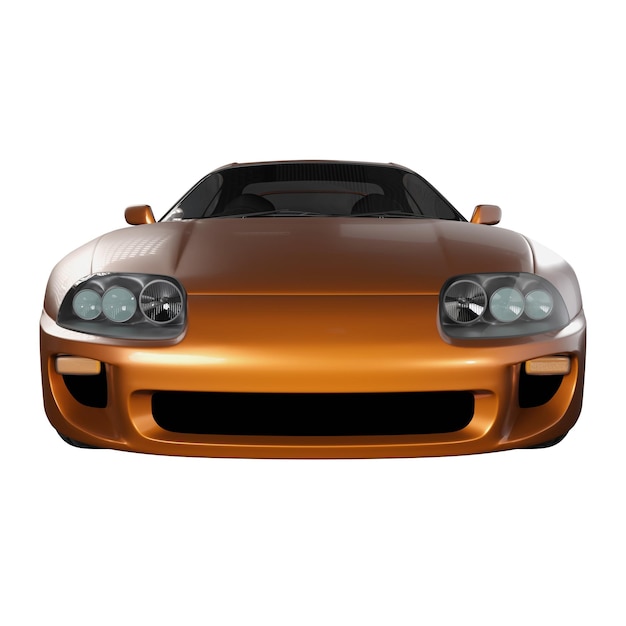 Jdm sports car front view 3d image