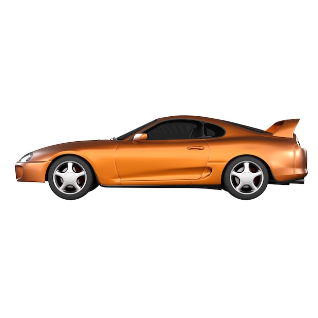 PSD jdm sports car right side view 3d image