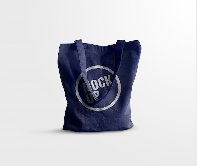 Jean canvas bag mockup realistic