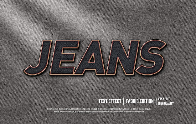 PSD jeans 3d-tekststijleffectsjabloon