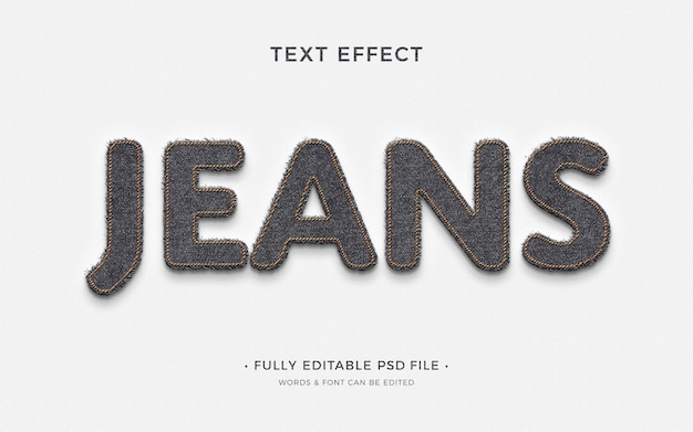 PSD jeans and denim text effect