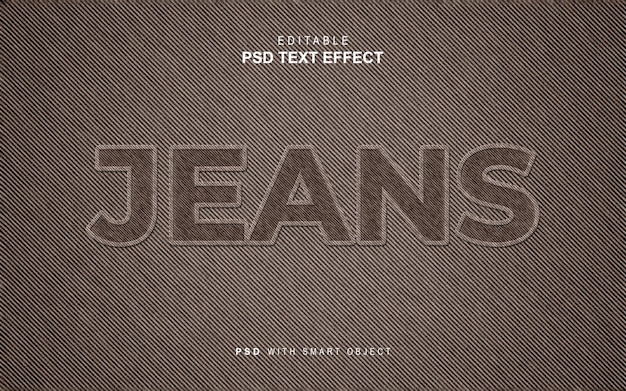 PSD jeans e effetto stile testo denim