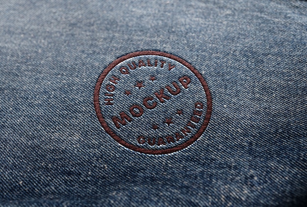 Jeans embroidery mock-up close-up