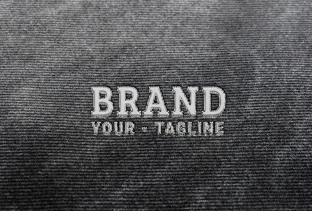 PSD jeans embroidery mock-up close-up