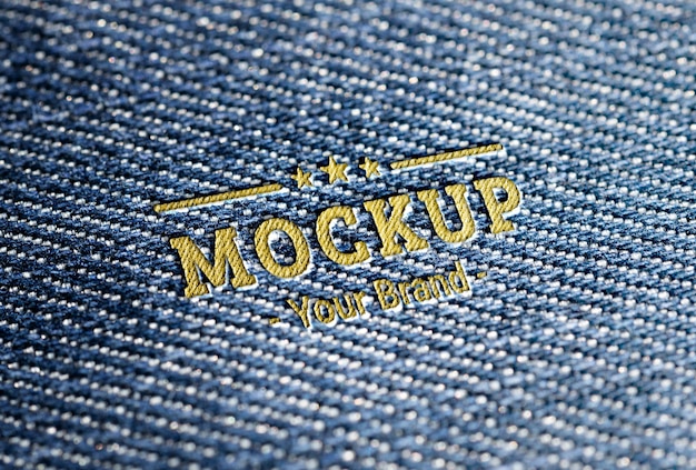 Jeans embroidery mock-up close-up