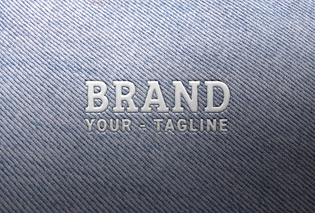 PSD jeans embroidery mock-up close-up