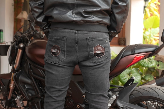 Jeans pocket patch mockup