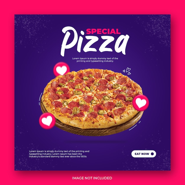 Jedzenie Pizza Na Instagramie Szablon Transparent