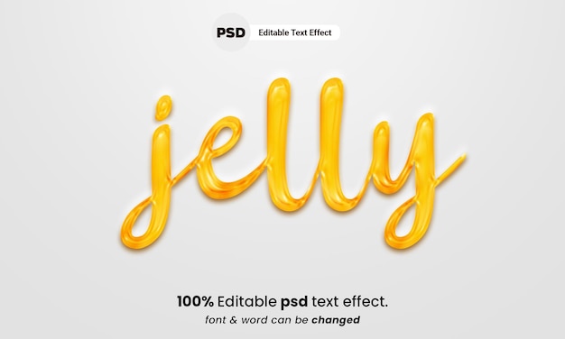 Jelly 3d bewerkbaar teksteffect psd gelei-teksteffect