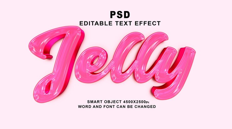 Jelly 3d редактируемый текстовый эффект для фотошопа с милым фоном