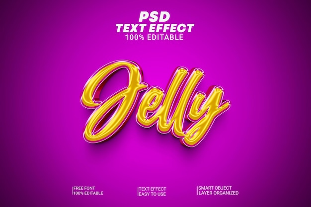 Jelly 3d 編集可能な psd テキスト効果スタイル