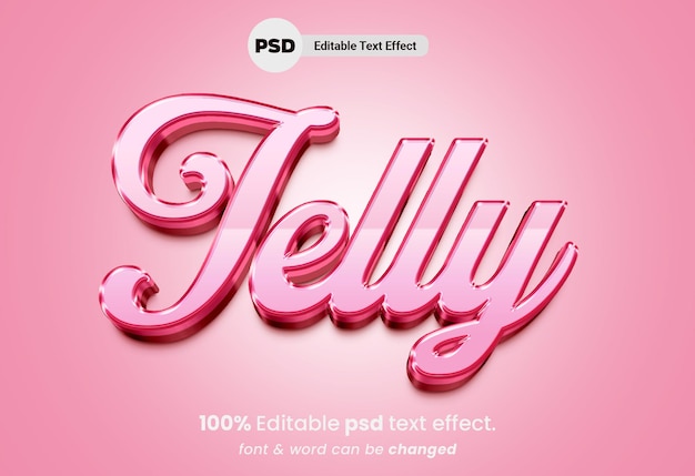 Jelly 3d editable PSD text effect