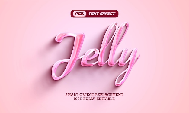 PSD jelly 3d-stijl teksteffcets sjabloon