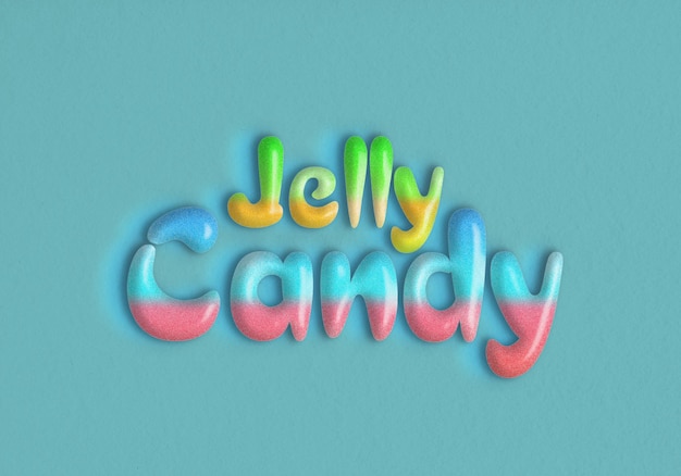 Jelly Candy текстовый эффект Бесплатные Psd