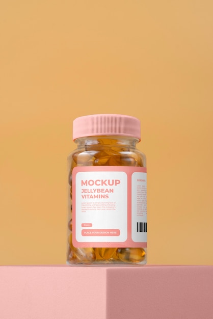 PSD jellybean vitaminepot mockup