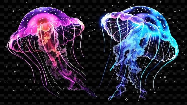 PSD jellyfish on a black background