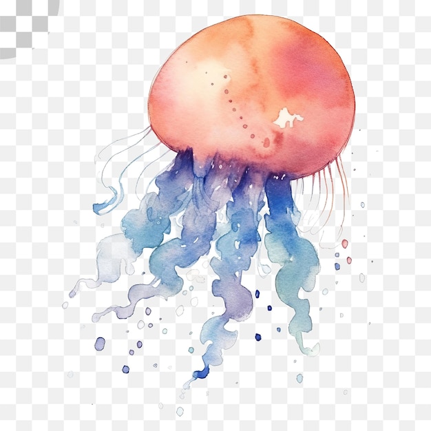 PSD jellyfish watercolor