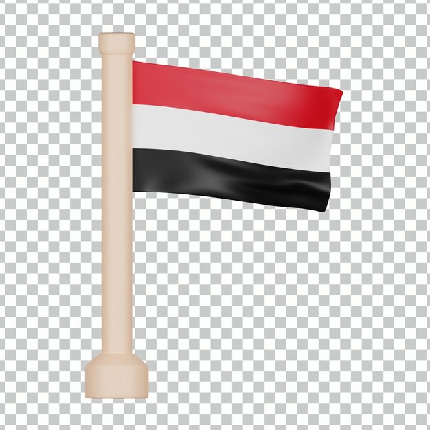 PSD jemen vlag 3d icoon