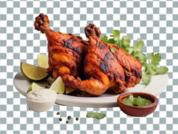 PSD jerk chicken isolated on transparent background