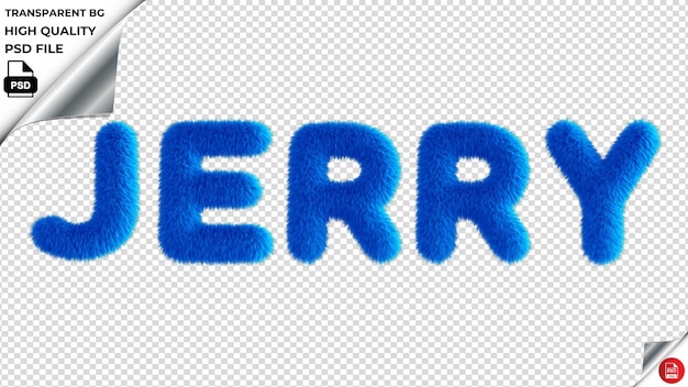 PSD jerry typografie blauwe fluffy tekst psd transparent