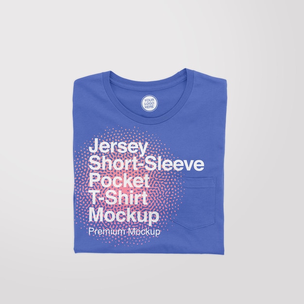 Jersey gevouwen t-shirtmodel met korte mouwen