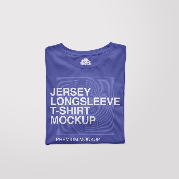 Jersey gevouwen t-shirtmodel met lange mouwen