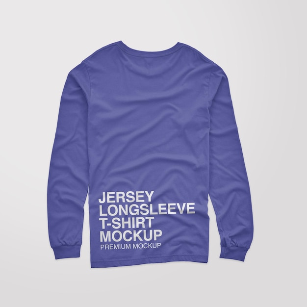 Mockup di maglietta a maniche lunghe in jersey sul retro