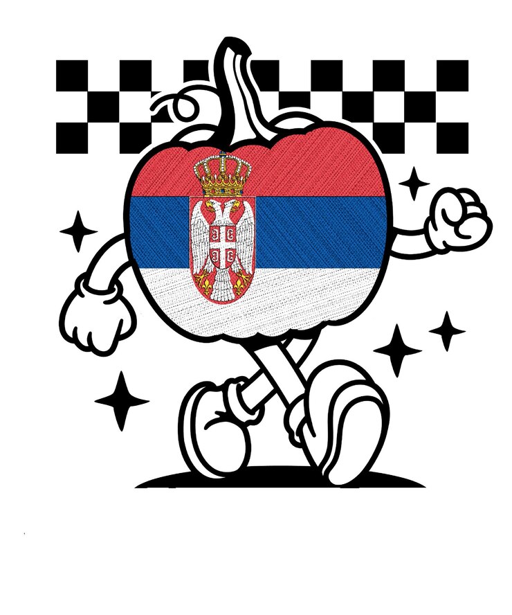 PSD jesienną retro dyniową flagę kraju