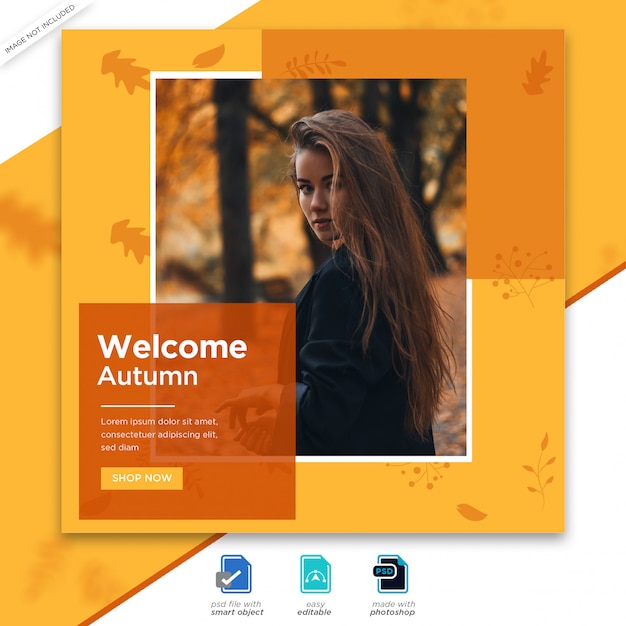 PSD jesienna wyprzedaż szablon posta na instagram premium psd premium psd