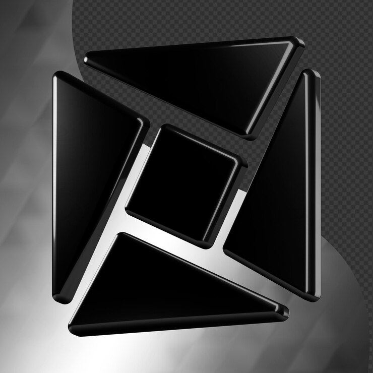 PSD jest to pięknie zaprojektowana abstrakcyjna ikona 3d z piękną metaliczną teksturą