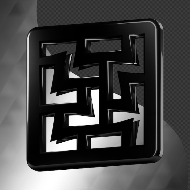 Jest to pięknie zaprojektowana abstrakcyjna ikona 3D z piękną metaliczną teksturą