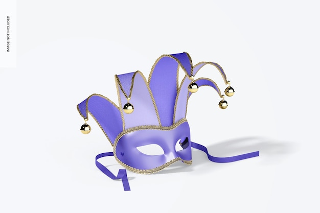 Jester Halfgelaatsmasker Mockup, perspectief