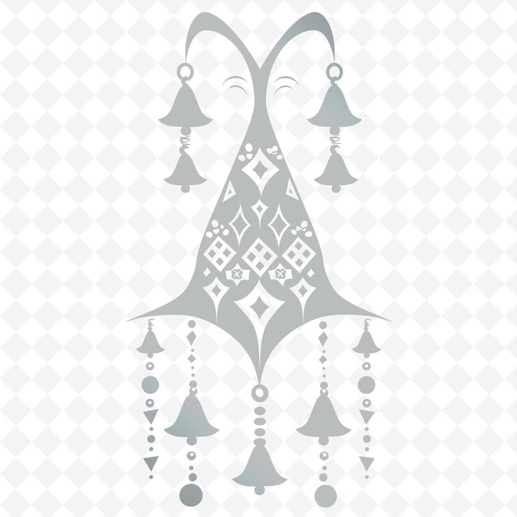 PSD jester outline with hat design and bell symbols for decorat illustration decor motifs collection