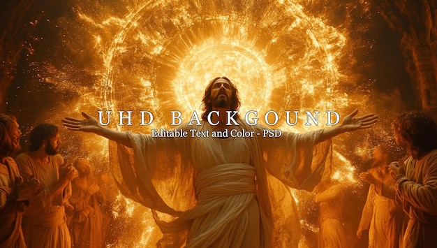 Jesus Christ Figure with a Golden Glow