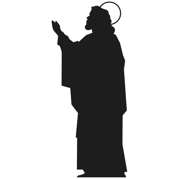 PSD illustrazione della silhouette di gesù cristo