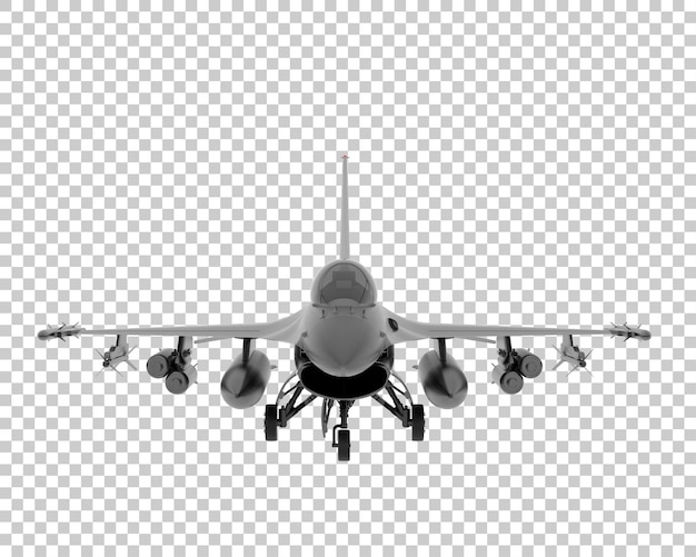 Jet fighter on transparent background 3d rendering illustration